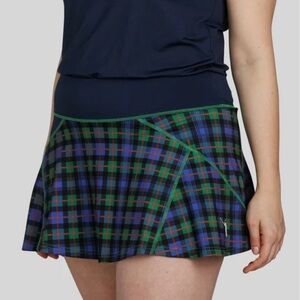 NWT: William Murray “Stella” Tartan (Navy and Green) Plaid Skort